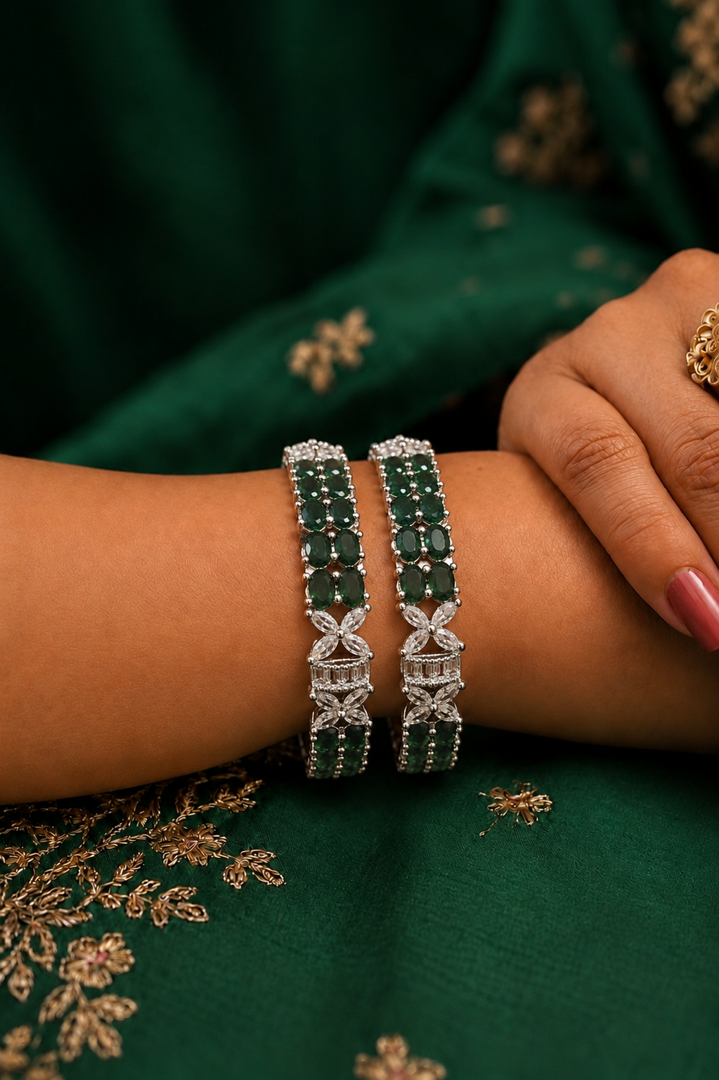 Emerald Air Bangles
