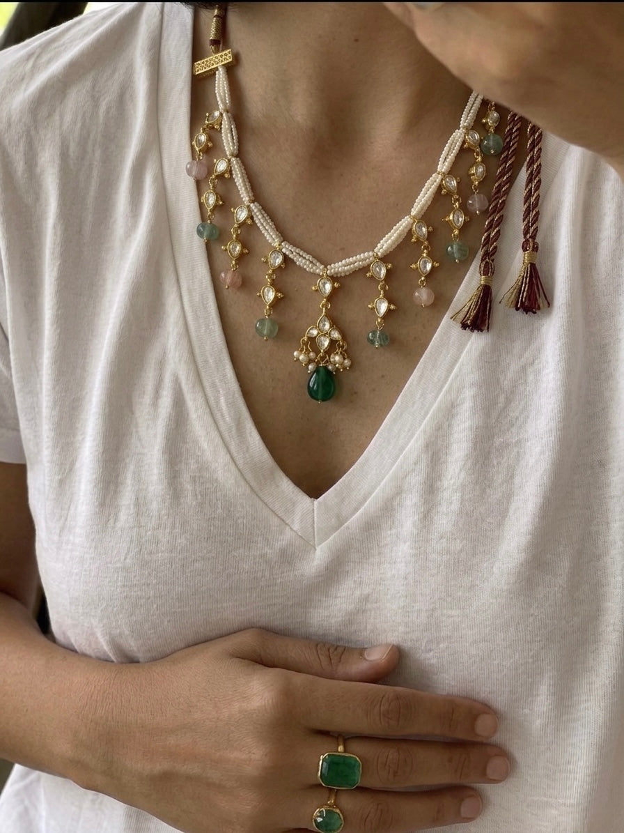 Chandni Kundan & Pearl Droplet