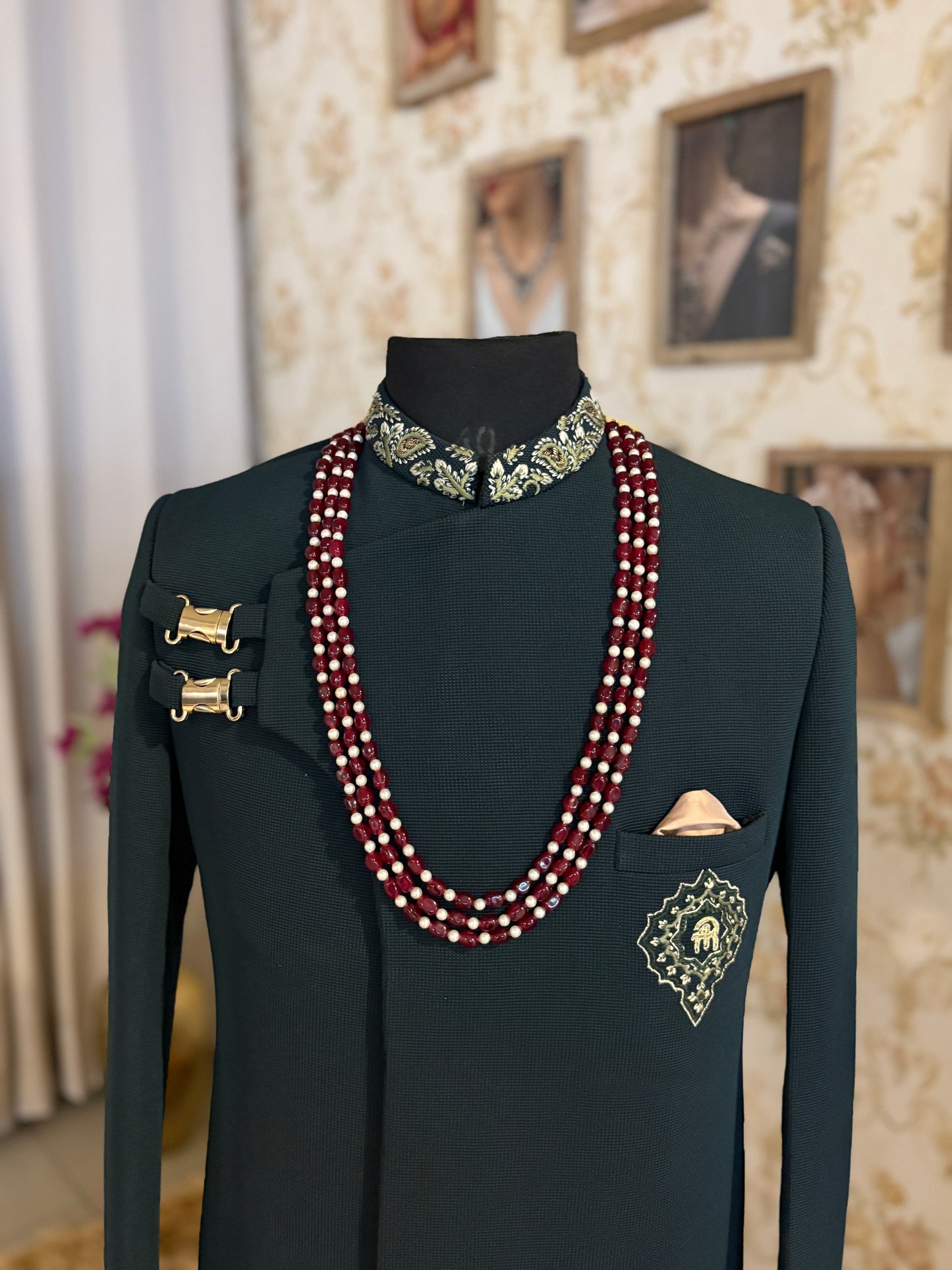 Ruby Stones with Pearls