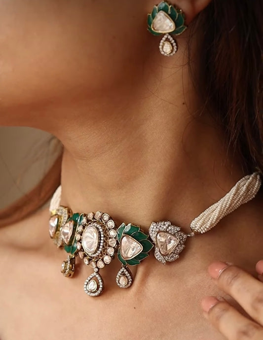 Rushali Polki Emerald Choker