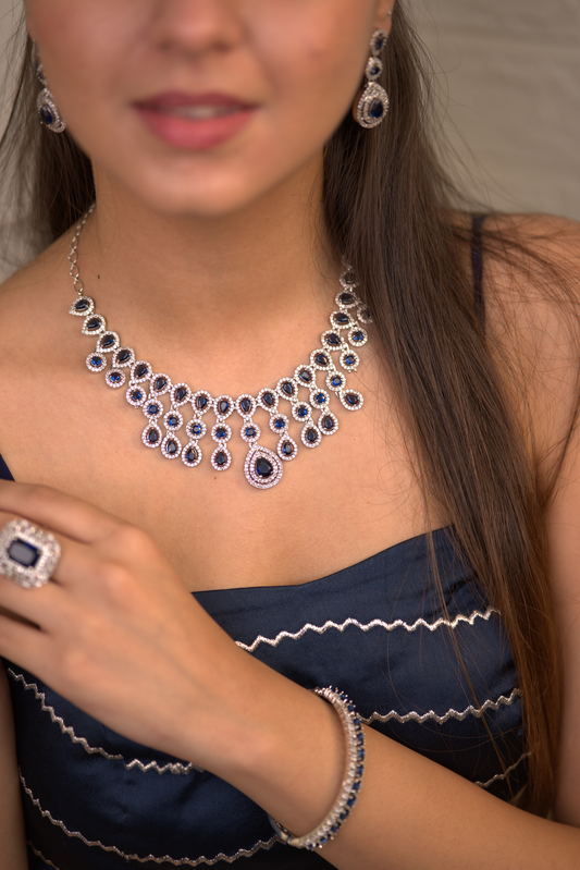 Piya AD Choker in Blue