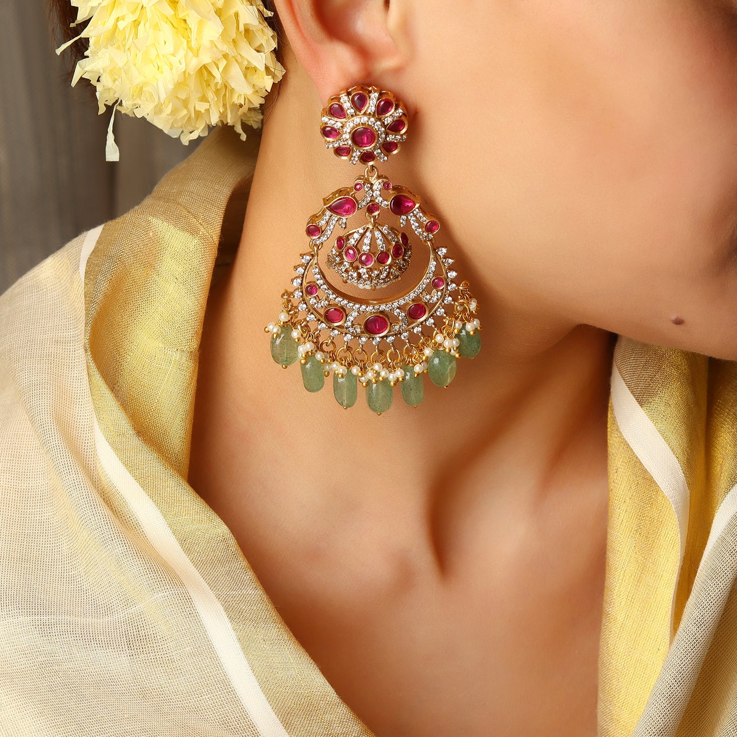 Aisha Earrings in Ruby