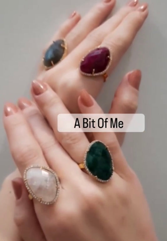 Navya Ruby Ring in Tear Drop