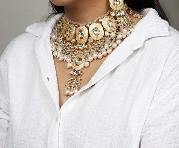 Meenakari Choker in Natural Stones