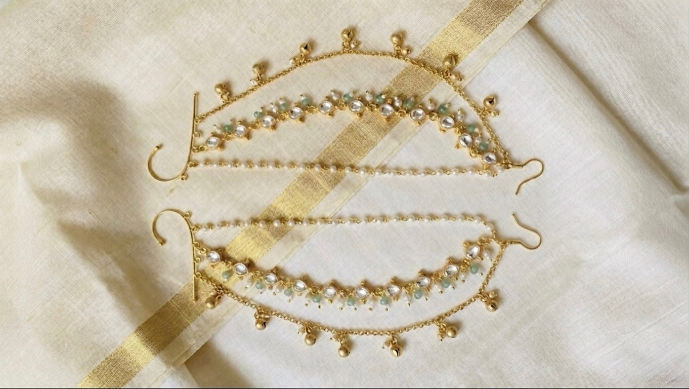 Rajasi Pearl in White Kundan(Pair)