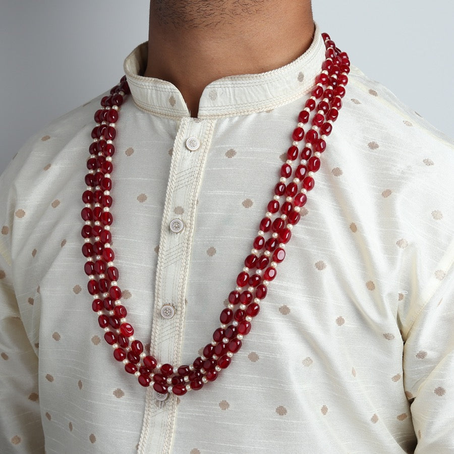 Ruby Stones with Pearls