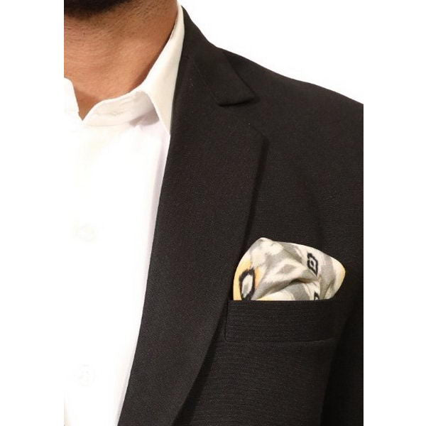 Black Polka with Jaunty Grey Pocket Square