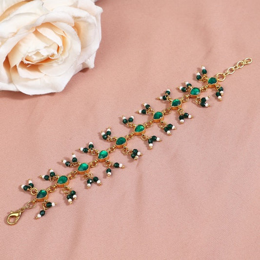 Hania Polki Bracelet in Emerald