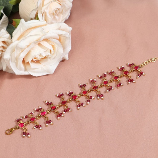 Hania Polki Bracelet in Ruby