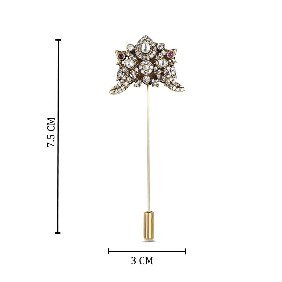Maharaja Polki Lapel Pin