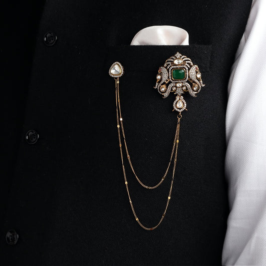 Shahi in Emerald with Polki