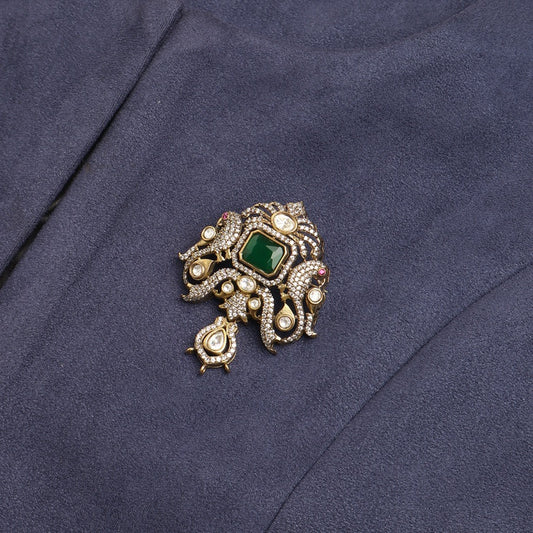 Shahi in Emerald with Polki