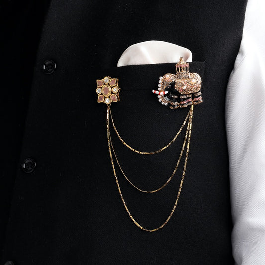 Royal Hathi in Pink Polki