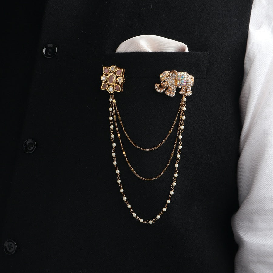 Chic Elephant in Pink Polki Stud