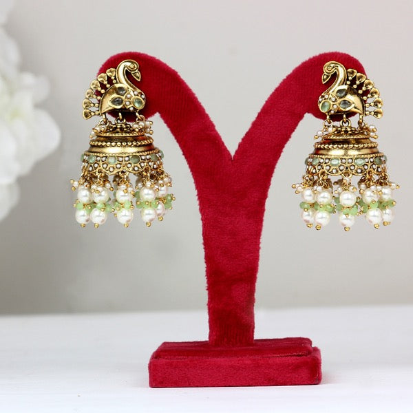 Mumtaz Gold Plated Jhumki in Mint