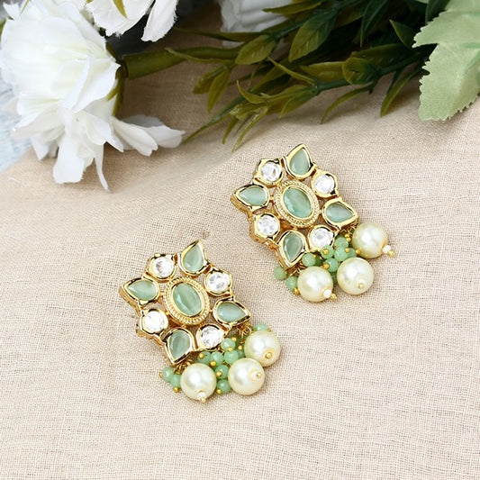 Polki Mint Hanging Stud