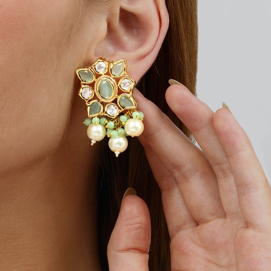 Polki Mint Hanging Stud