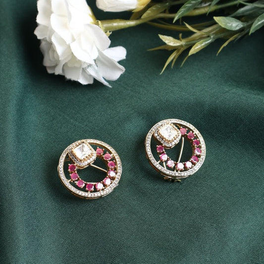 Poorvi Studs in Ruby and AD