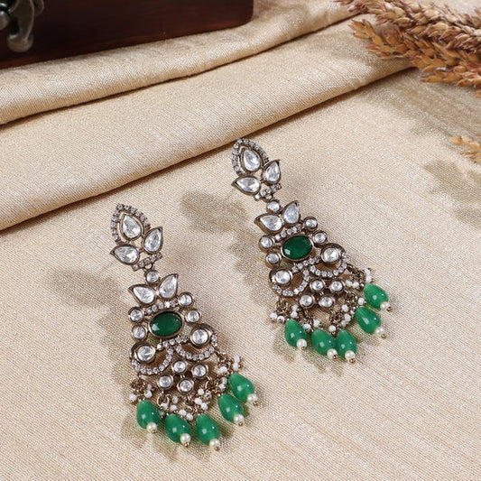 Piya Polki Earrings in Green