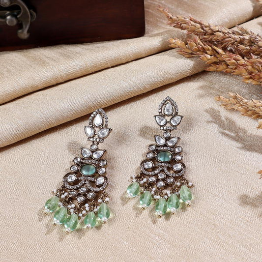 Piya Polki Earrings in Mint