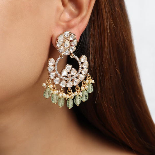 Polki ChaandBali in Mint