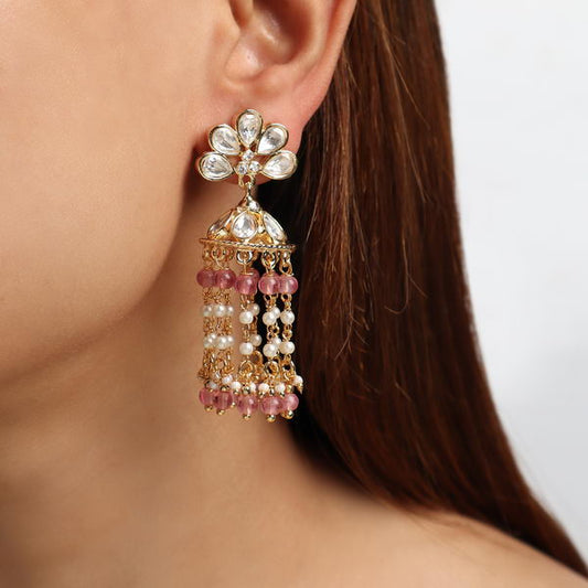 Polki Jhumki in Ruby