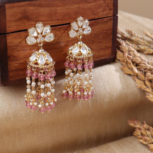 Polki Jhumki in Ruby