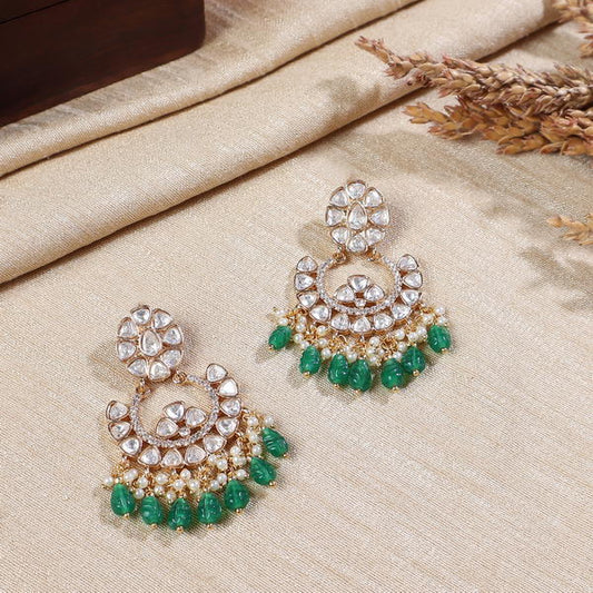 Polki ChaandBali in Green