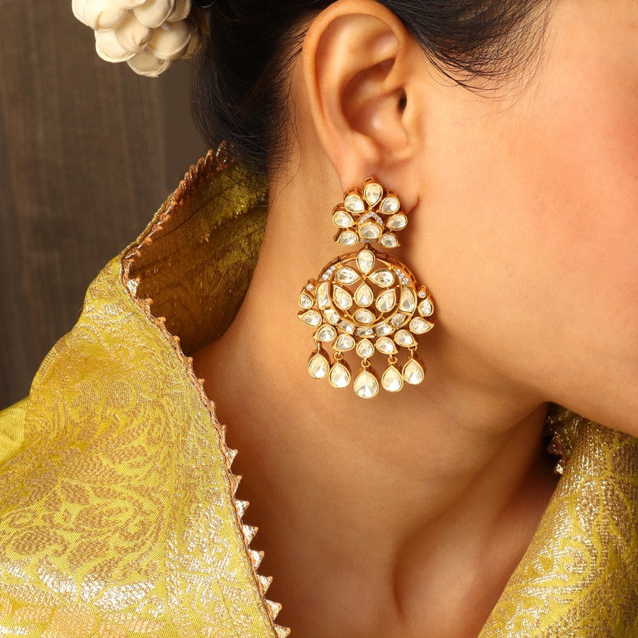 Amara Moissanite Polki Earrings