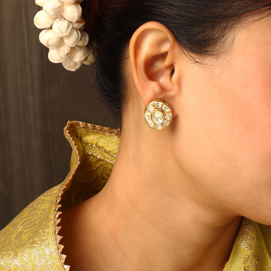 Aarohi Moissanite Polki Studs