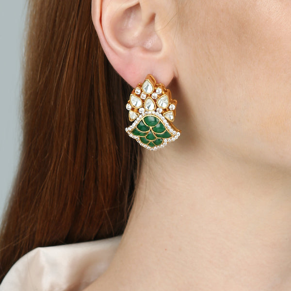 Rushali Studs in Emerald