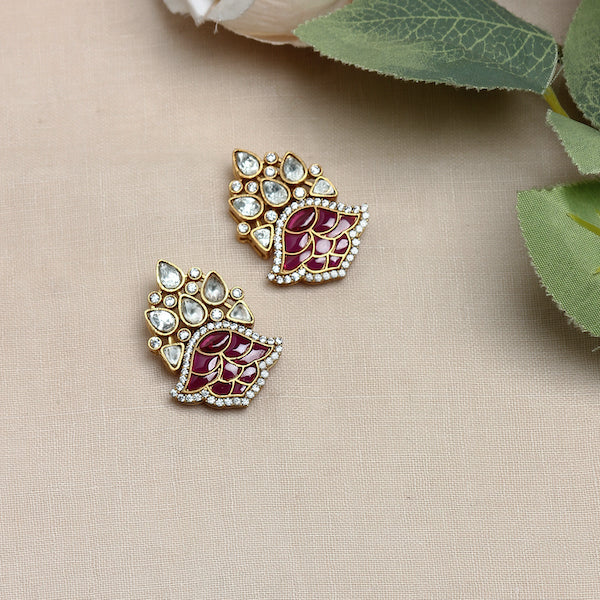 Rushali Studs in Ruby