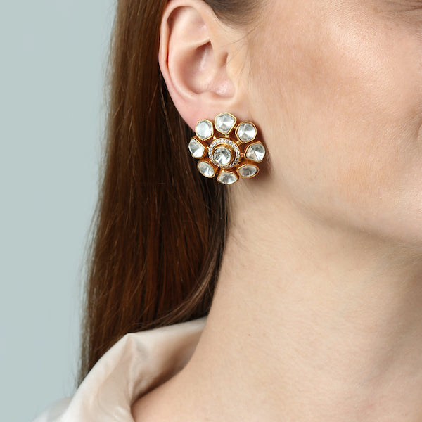 Floral Polki Stud