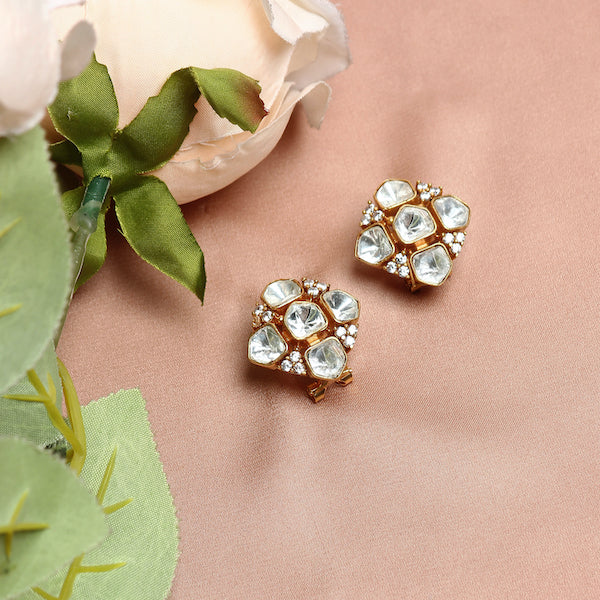 Square Polki Stud