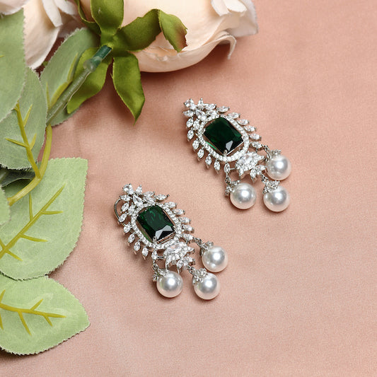 Shanaya AD Earrings in Green