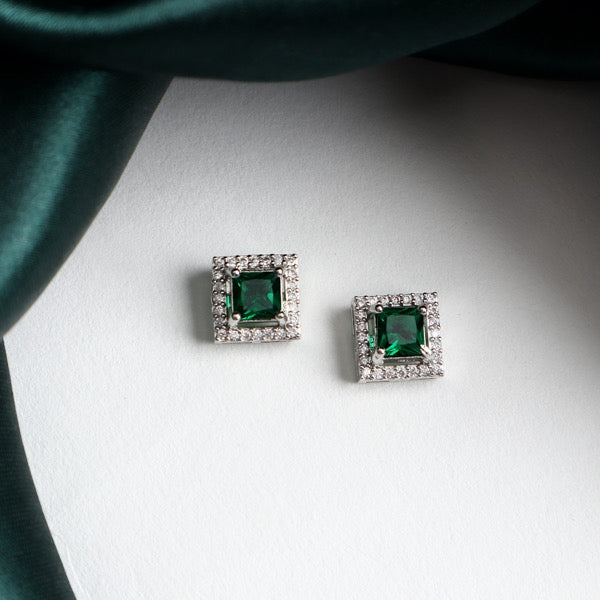 Single Stud in Square Emerald