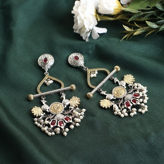 Mor Earrings in Oxidised