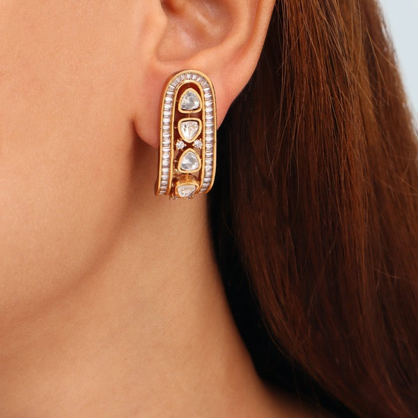 Half Bali in Polki Gold