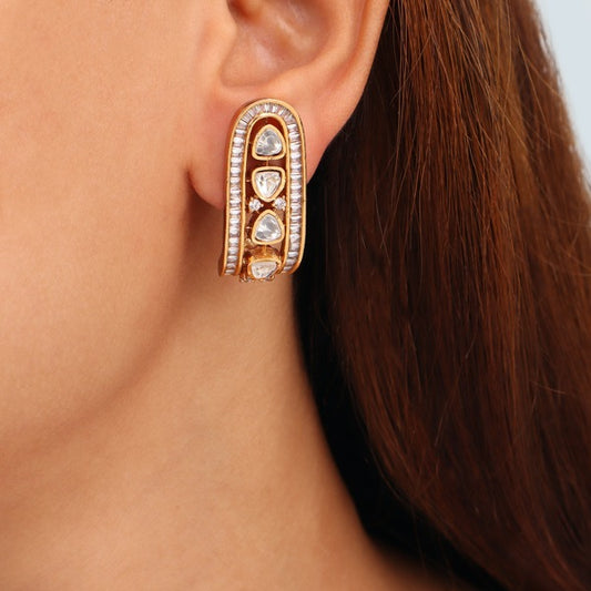 Half Bali in Polki Gold