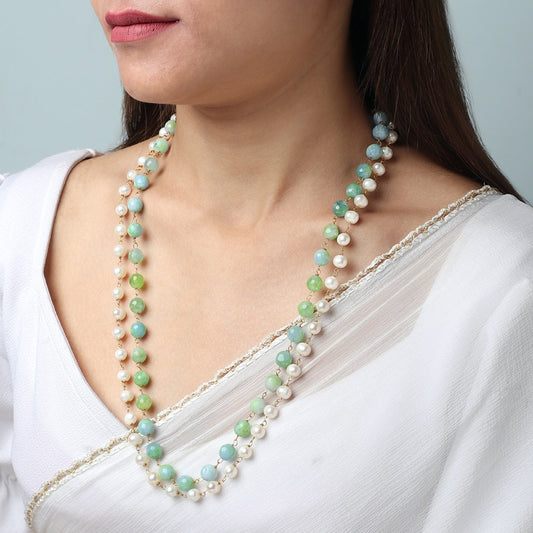 Green and Pearl Mala