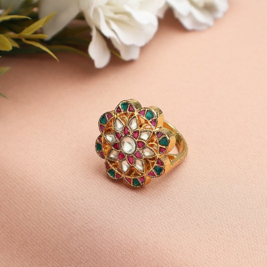 Himakshi Ring in Ahmedabadi Kundan