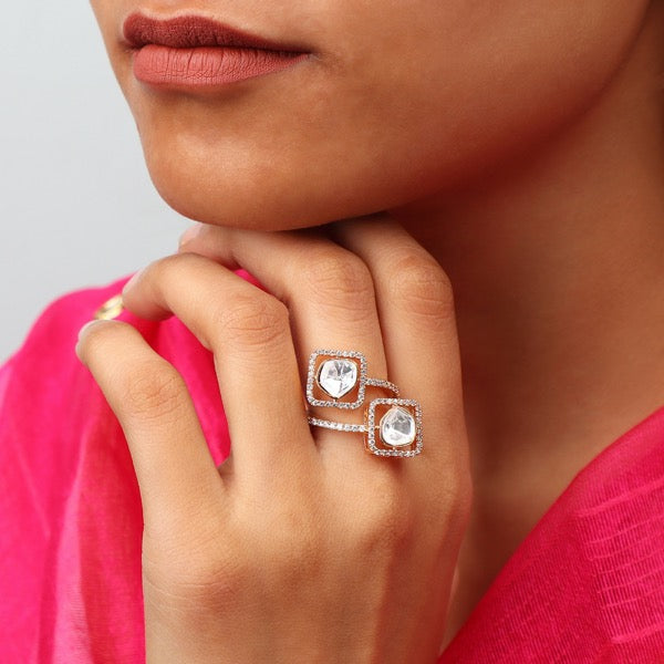 Ziya Overlap Polki Ring