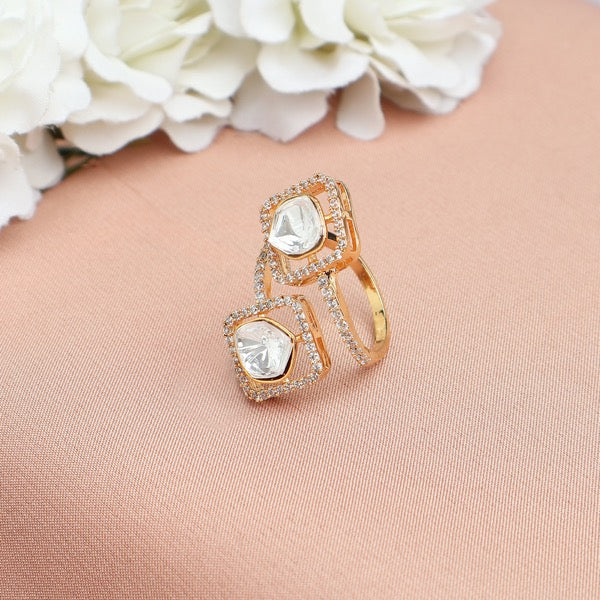 Ziya Overlap Polki Ring