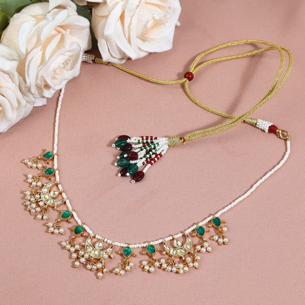 Ketaki Ahmedabadi Kundan Choker in Green