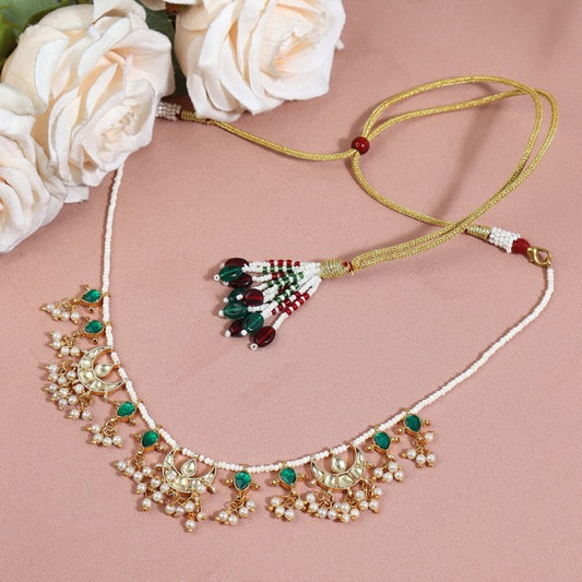 Ketaki Ahmedabadi Kundan Choker in Green