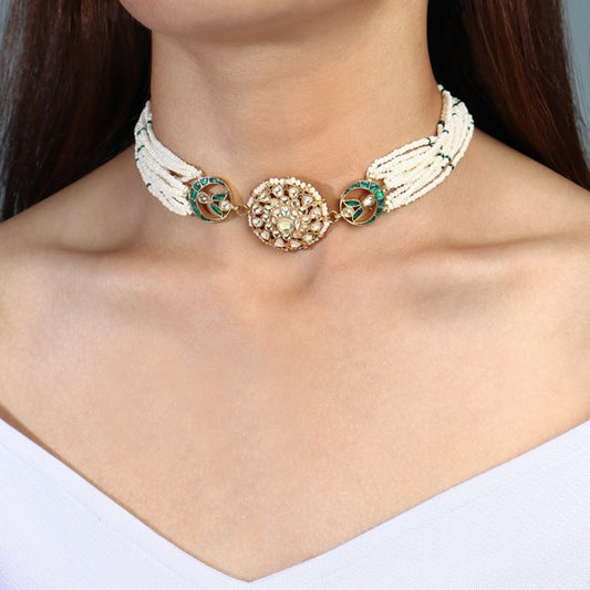 Ramaya Pachi Kundan Choker