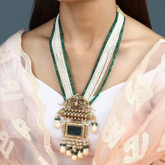 Suhasini Pearl Emerald Haar
