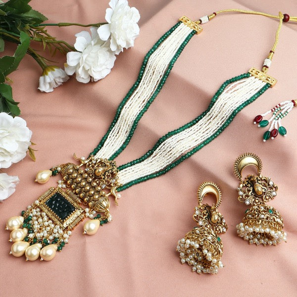 Suhasini Pearl Emerald Haar
