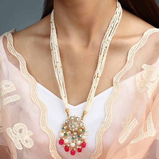 Iqra Pachi Kundan Long Set