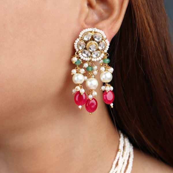 Iqra Pachi Kundan Long Set